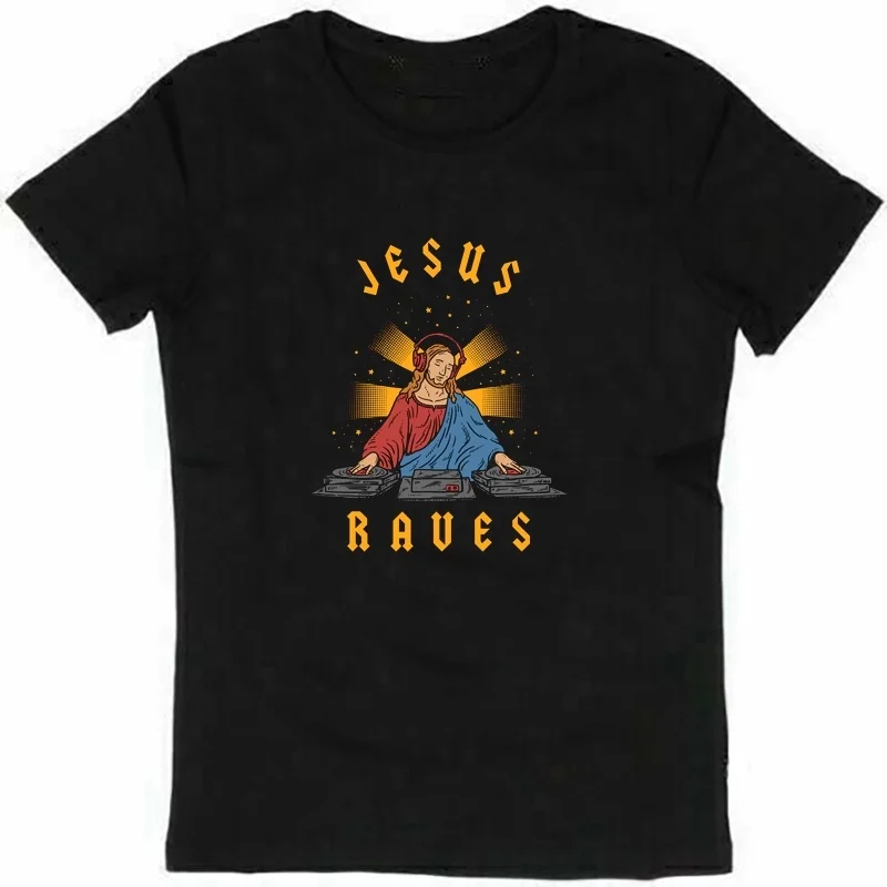 Jesus Raves Casual Men's T-shirt New Short-sleeved Summer Retro Style Design Printing T Shirt Men Cotton Comfortable Harajuku
Jesus Raves Casual Men's T-shirt New Short-sleeved Summer Retro Style Design Printing T Shirt Men Cotton Comfortable Harajuku