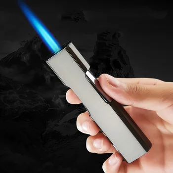Metal Butane Gas Lighter Windproof Straight Blue Flame Cigarette Lighter Inflatable Portable Lighter Smoking Accessory Men Gift
Metal Butane Gas Lighter Windproof Straight Blue Flame Cigarette Lighter Inflatable Portable Lighter Smoking Accessory Men Gift