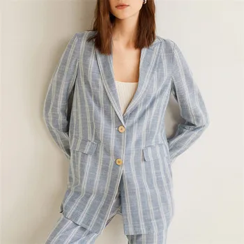 Vintage Stylish Office Lady Striped Single Breasted Blazer Coat Women 2019 Autumn Long Sleeve Pockets Outerwear Chaqueta Mujer
Vintage Stylish Office Lady Striped Single Breasted Blazer Coat Women 2019 Autumn Long Sleeve Pockets Outerwear Chaqueta Mujer