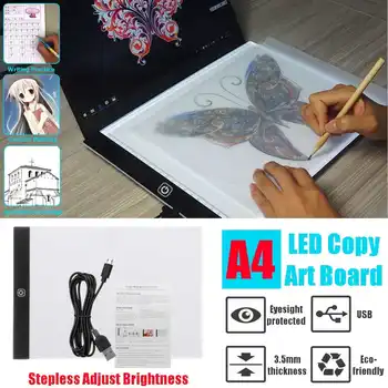 A4 3.5mmGraphics Tablet LED Drawing Tablet Art Stencil Drawing Board Light Box Tracing Electronics Writing Table Pad w/USB Cable
A4 3.5mmGraphics Tablet LED Drawing Tablet Art Stencil Drawing Board Light Box Tracing Electronics Writing Table Pad w/USB Cable