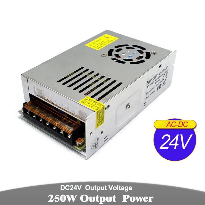 Single Output Switching Power Supply 24v 10.4A 250W Driver Transformer Ac Dc SMPS For LED Lighting Printer CNC CCTV Monitor
Single Output Switching Power Supply 24v 10.4A 250W Driver Transformer Ac Dc SMPS For LED Lighting Printer CNC CCTV Monitor