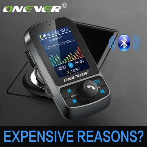 Onever FM Transmitter 1.8" Color Screen AUX Modulator Bluetooth Wireless MP3 Radio Adapter Car Kit 5V 3.1A USB Charger TF Card
Onever FM Transmitter 1.8" Color Screen AUX Modulator Bluetooth Wireless MP3 Radio Adapter Car Kit 5V 3.1A USB Charger TF Card