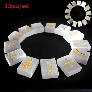 13Pcs Natural White Transparent Engraved Gypsy Symbol Witches Rune Set Palm Cube Divination Meditation Runes Healing Gift Decor
13Pcs Natural White Transparent Engraved Gypsy Symbol Witches Rune Set Palm Cube Divination Meditation Runes Healing Gift Decor