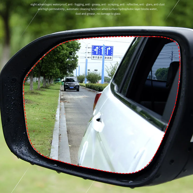 

For Toyota Alphard 2018 Rearview Mirror Protective Film Nano PET Rainproof Anti-Fog Anti-Reflective Decoration Sticker