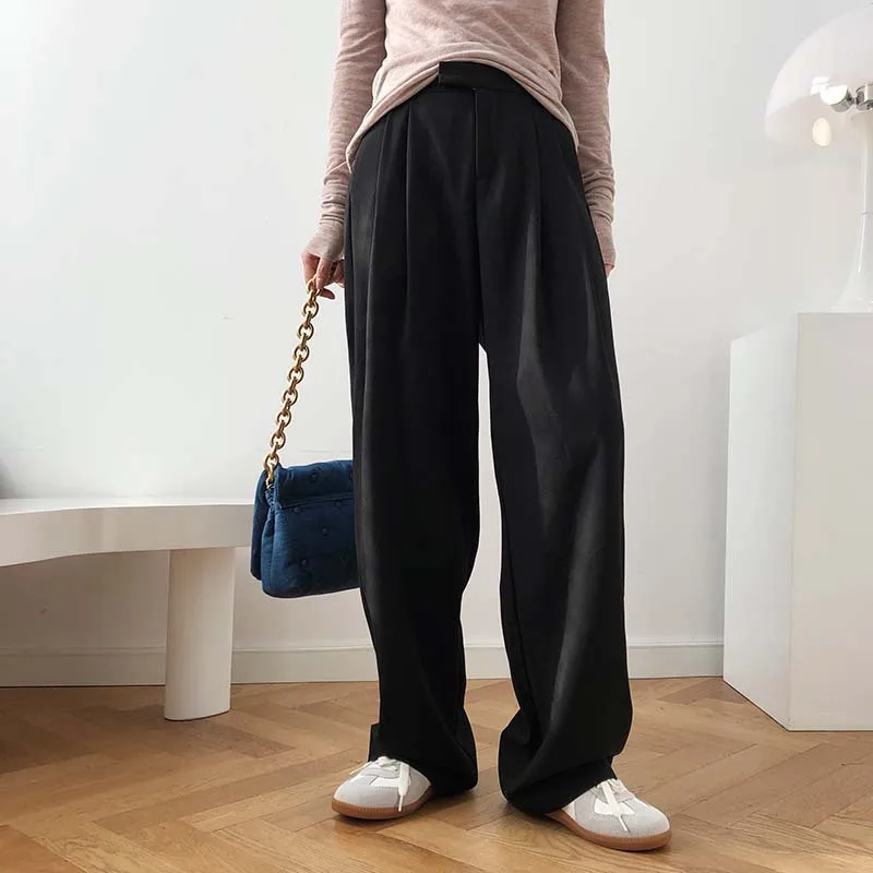 FORYUNSHES Women Wide Leg Cigarette Suits Trousers 2020 Autumn Femme High Waist Straight Pants Casual Office Business Bottom
