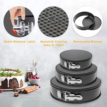 Springform Pan Set,3Pcs (6,8,10 inch) Springform Pan Leakproof,Cake Pan Springform with Bottom and 50Pcs Parchment Paper
Springform Pan Set,3Pcs (6,8,10 inch) Springform Pan Leakproof,Cake Pan Springform with Bottom and 50Pcs Parchment Paper
