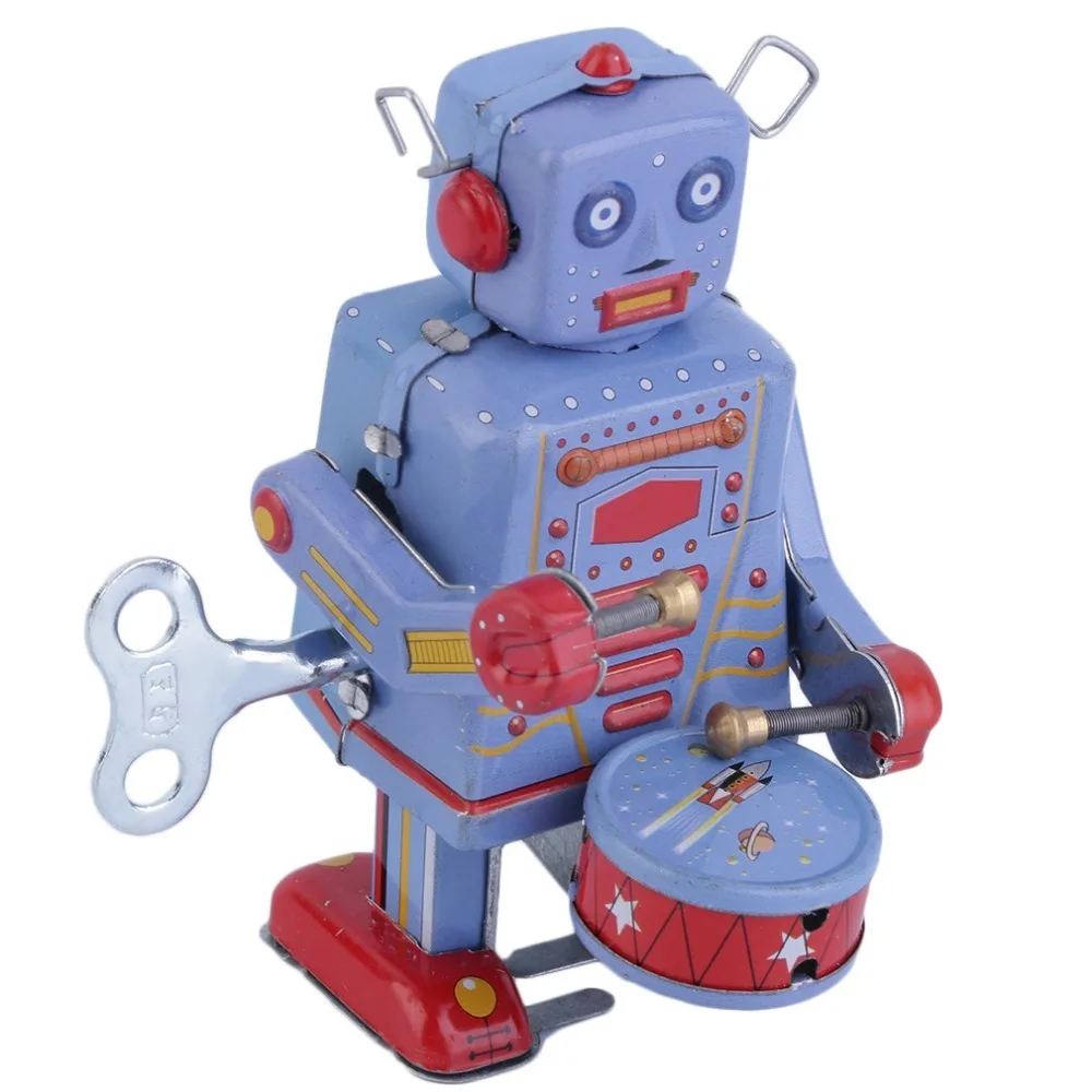 Kids Vintage Metal Toys Action Fingure Tin Drumming Robot Clockwork Wind Up Tin Toy Collectible Iron toy Drum Robots Boy Gift
Kids Vintage Metal Toys Action Fingure Tin Drumming Robot Clockwork Wind Up Tin Toy Collectible Iron toy Drum Robots Boy Gift