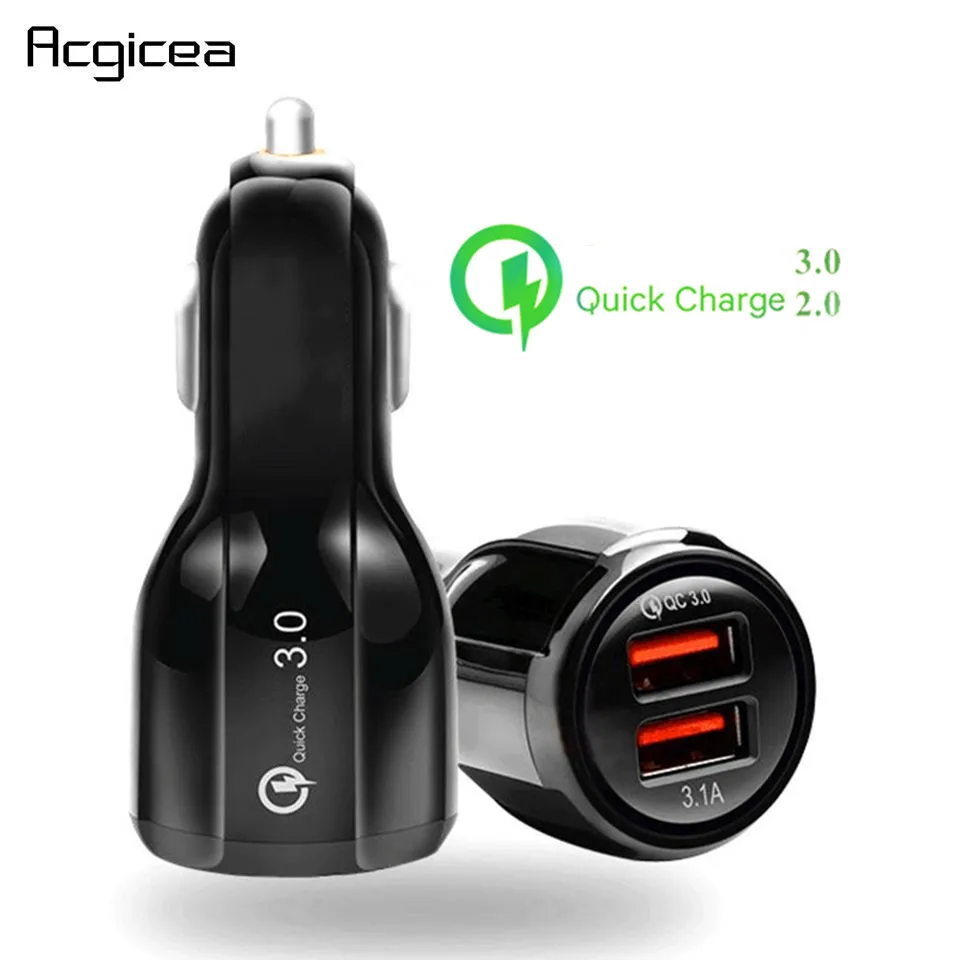 QC 3.0 2.0 Dual USB Car Charger For Mobile Phone Fase Charging For Xiaomi mi 9 Huawei P30 Pro Samsung iphone Tablet Car-Charger
QC 3.0 2.0 Dual USB Car Charger For Mobile Phone Fase Charging For Xiaomi mi 9 Huawei P30 Pro Samsung iphone Tablet Car-Charger