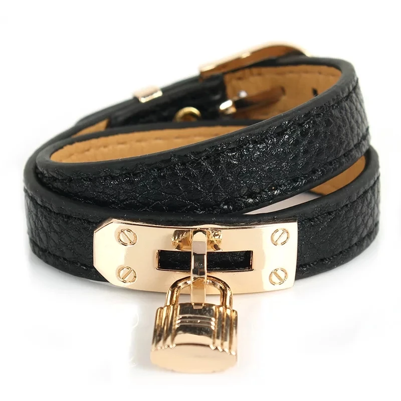 Top Quality Punk Style Double Layer PU Leather Fabric Gold Lock Pendant Charms Bracelet Bangle For Women Men Jewelry Wholesale
Top Quality Punk Style Double Layer PU Leather Fabric Gold Lock Pendant Charms Bracelet Bangle For Women Men Jewelry Wholesale