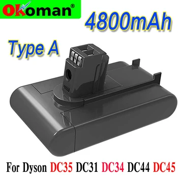 (Type A) 22.2V 4800mAh Li-ion Vacuum Battery for Dyson DC35, DC45 DC31, DC34, DC44, DC31 Animal, DC35 Animal,917083-01
(Type A) 22.2V 4800mAh Li-ion Vacuum Battery for Dyson DC35, DC45 DC31, DC34, DC44, DC31 Animal, DC35 Animal,917083-01
