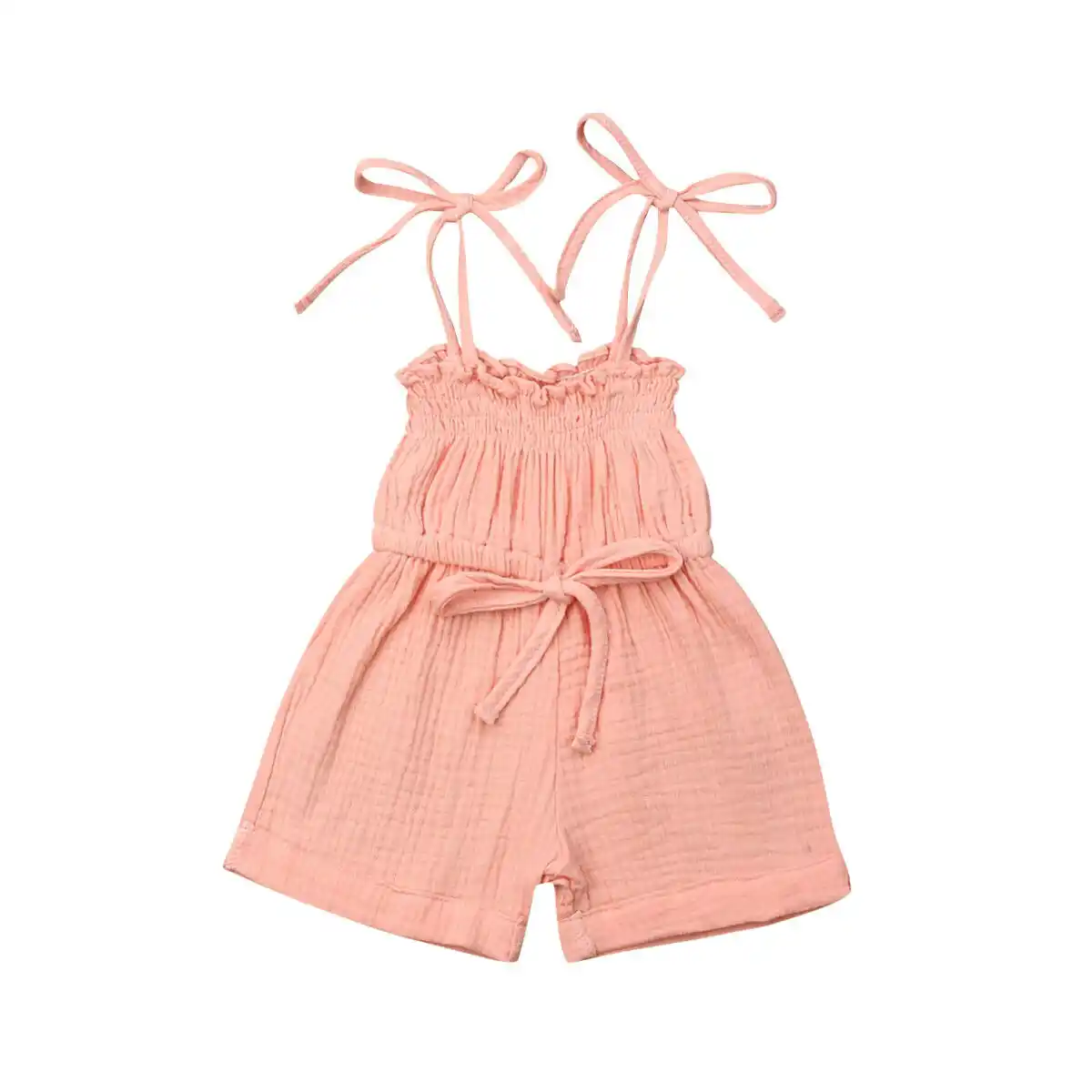 baby romper cotton newborn jumpsuit sleeveless lace up bandage
