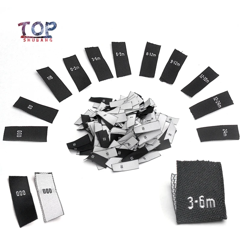 100Pcs Lot Tag Label Satin Woven Smooth Tag Baby Size Labels White Base Garment Accessoires Many Sizes Choice
100Pcs Lot Tag Label Satin Woven Smooth Tag Baby Size Labels White Base Garment Accessoires Many Sizes Choice