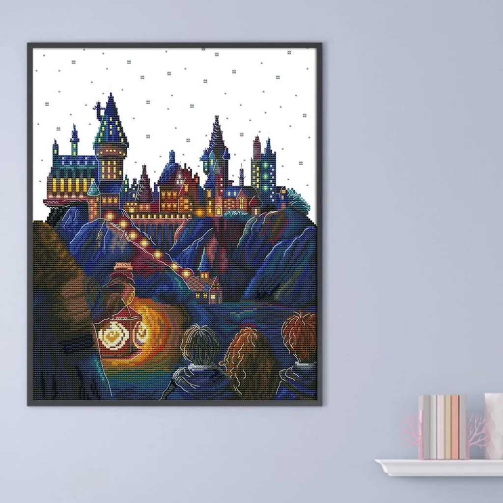 Stamped Cross Stitch Kits Pre-printed Embroidery Cloth - Castle Pattern Stamped Cross Stitch Kits Pre-printed Embroidery Cloth - Castle Pattern