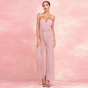 2019 Summer Fashion Strappy Beige Jumpsuit Women Sexy V-Neck Slim Sleeveless Celebrity Chic Sashes Solid Color Party Jumpsuits 
2019 Summer Fashion Strappy Beige Jumpsuit Women Sexy V-Neck Slim Sleeveless Celebrity Chic Sashes Solid Color Party Jumpsuits