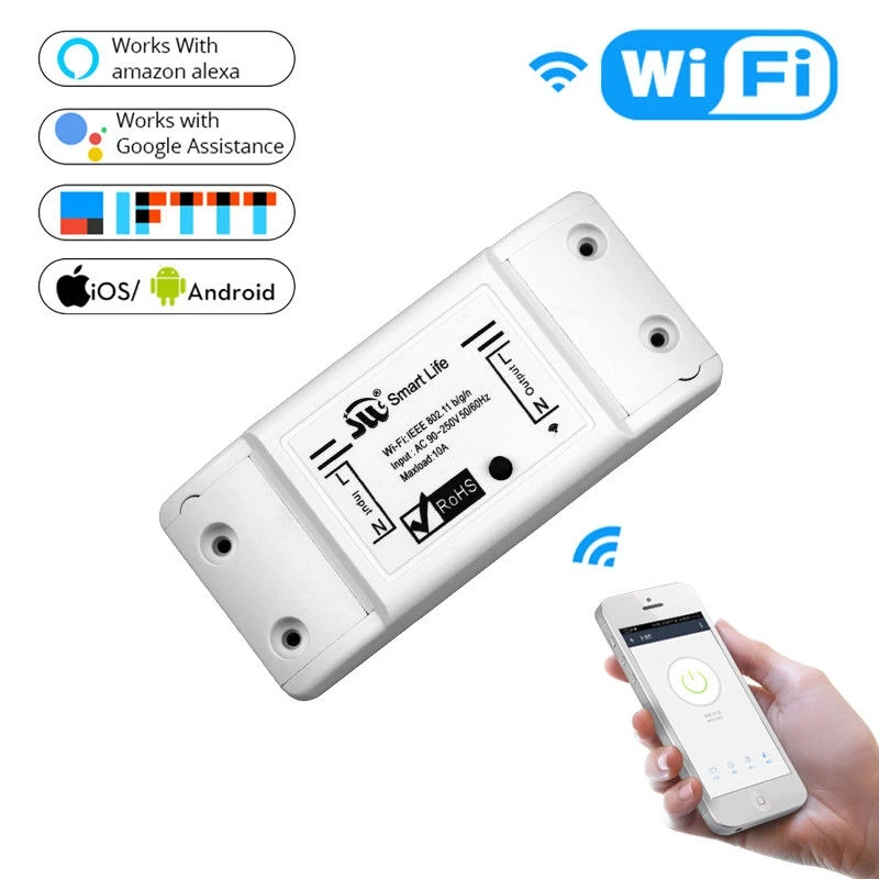 Wifi Switch DIY Wireless Remote Smart Home Automation Relay Module Controller for Android and iOS /APP Remote Control Device
Wifi Switch DIY Wireless Remote Smart Home Automation Relay Module Controller for Android and iOS /APP Remote Control Device
