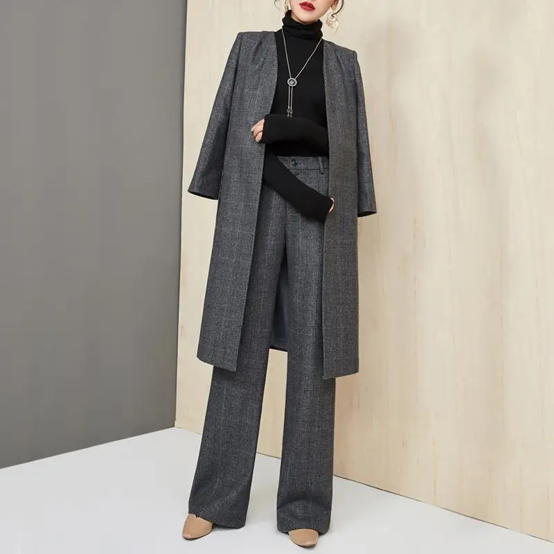 2019 New Style WOMEN'S Dress Autumn And Winter Mid-length Two-Piece Pants Woolen Jacket Loose Pants Casual Fashion WOMEN'S Suit
2019 New Style WOMEN'S Dress Autumn And Winter Mid-length Two-Piece Pants Woolen Jacket Loose Pants Casual Fashion WOMEN'S Suit