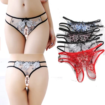 Exquisite embroidery panties women's low waist perspective hollow mesh tempting T-shaped pant free of hot pants 
Exquisite embroidery panties women's low waist perspective hollow mesh tempting T-shaped pant free of hot pants