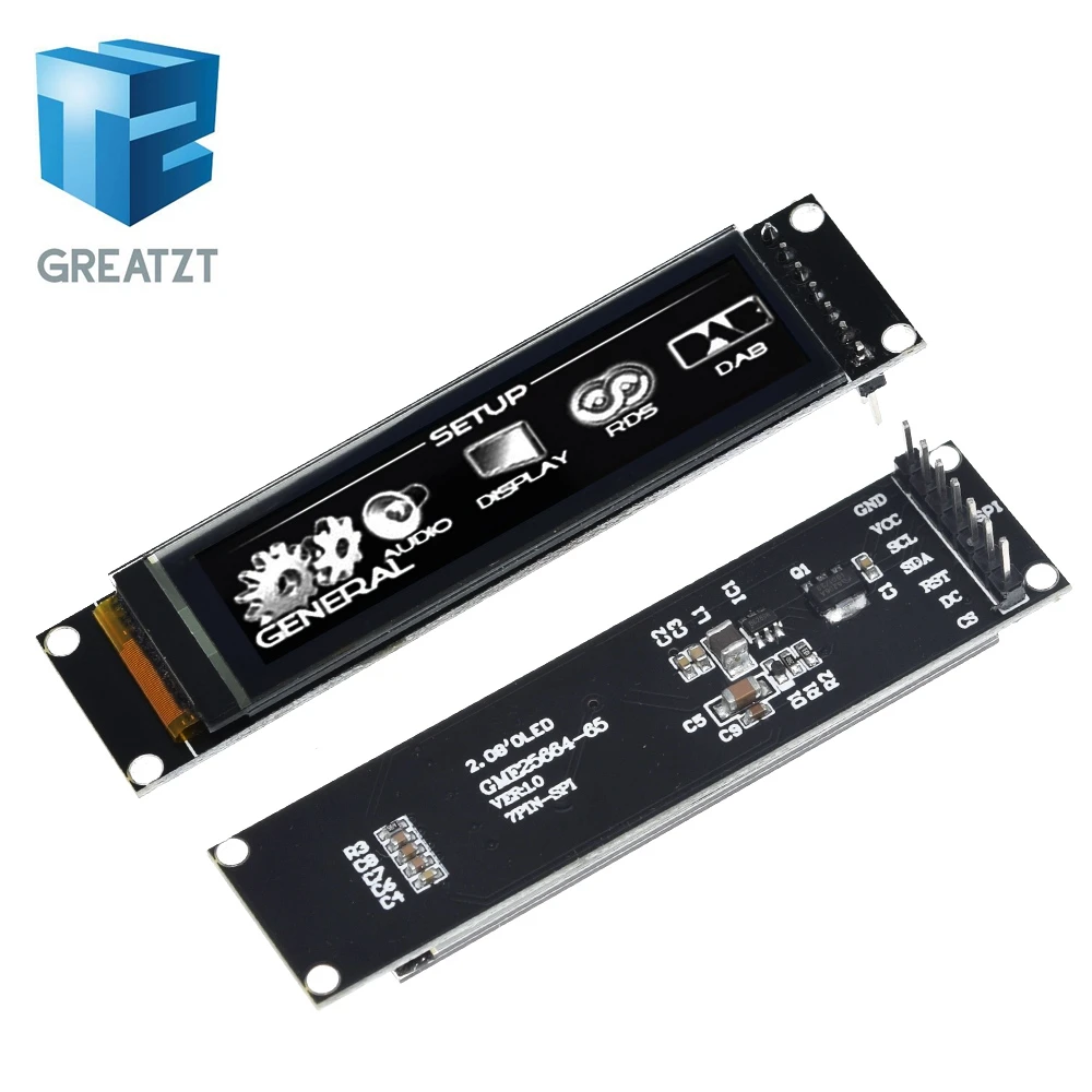 Real OLED Display 2.08" 256*64 25664 Graphic LCD Module White Display Screen LCM Screen SH1122 Controller Support SPI / I2C IIC
Real OLED Display 2.08" 256*64 25664 Graphic LCD Module White Display Screen LCM Screen SH1122 Controller Support SPI / I2C IIC