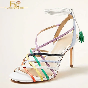 Rainbow Stiletto Women Sandals High Heels Open Toe Narrow Band Big Size 12 16 Ladies Summer Fashion New Casual Mature Shoes FSJ
Rainbow Stiletto Women Sandals High Heels Open Toe Narrow Band Big Size 12 16 Ladies Summer Fashion New Casual Mature Shoes FSJ