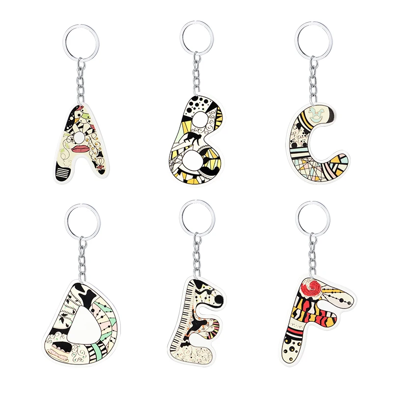 26 English letters acrylic keychain small gift pendants interesting abstract pattern key chain bag accessories pendants
26 English letters acrylic keychain small gift pendants interesting abstract pattern key chain bag accessories pendants