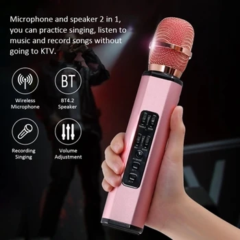 K6 Wireless Microphone Karaokes Player Recording Singing Microphone BT4.1 Speaker Portable Microphone for Android Smart Phone PC
K6 Wireless Microphone Karaokes Player Recording Singing Microphone BT4.1 Speaker Portable Microphone for Android Smart Phone PC
