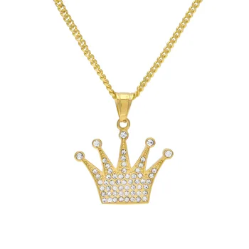 Hip Hop Gold Glitter Ice Full Rhinestone King Crown Pendant Necklace Men's Party Essential Jewelry Accessories Necklace Gift
Hip Hop Gold Glitter Ice Full Rhinestone King Crown Pendant Necklace Men's Party Essential Jewelry Accessories Necklace Gift