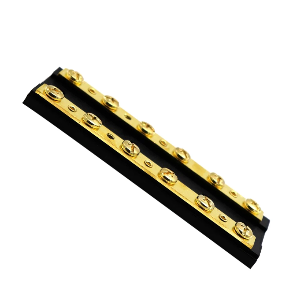 12 Circuit Terminal Block Brass Bus Bar 8-32 Screws - Positive and Negative Power Distribution Block for Marine Boats 12 Circuit Terminal Block Brass Bus Bar 8-32 Screws - Positive and Negative Power Distribution Block for Marine Boats