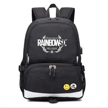 Rainbow Six Siege usb charging School Bag canvas Backpack shoulder bags Laptop travel bag rucksack for teenagers 
Rainbow Six Siege usb charging School Bag canvas Backpack shoulder bags Laptop travel bag rucksack for teenagers