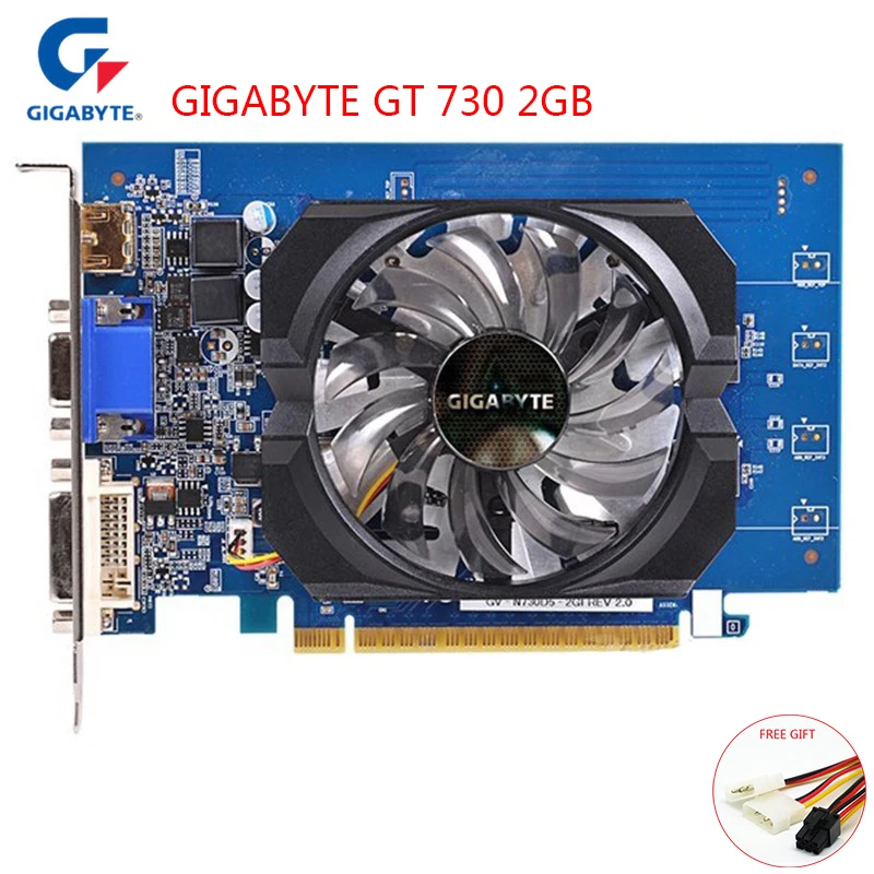 

GIGABYTE Nvidia Video Card GT730 2GB DDR5 64Bit GDDR5 Gaming Graphics Cards for NVIDIA Geforce GT 730 HDMI DVI Used VGA Cards