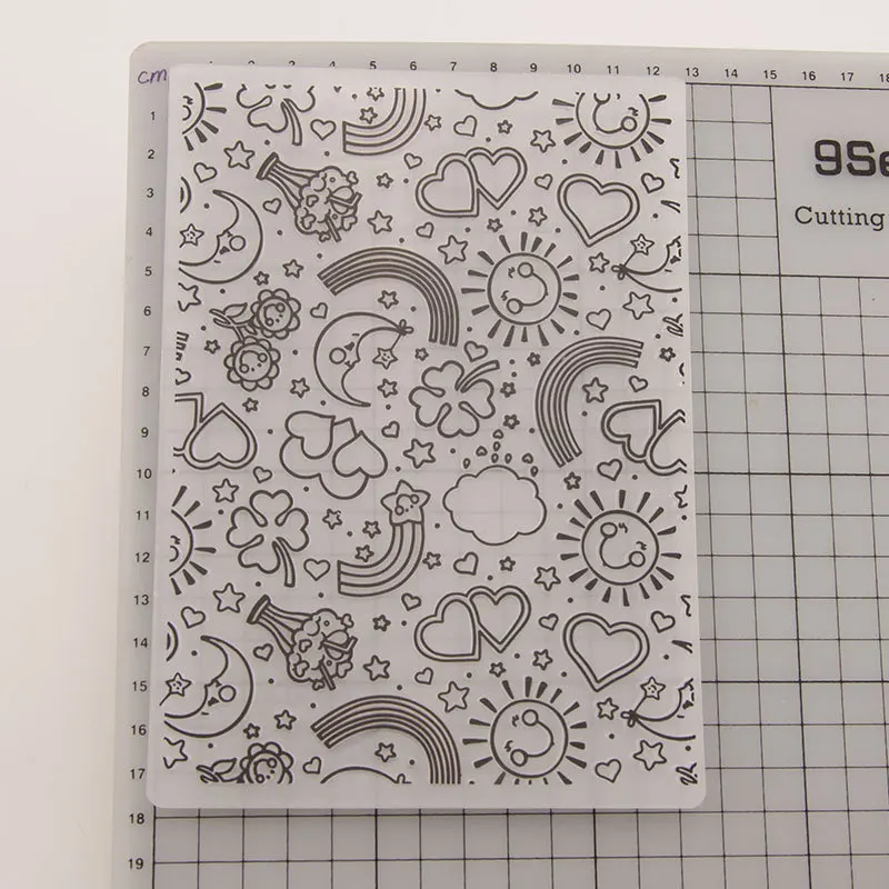 Moon plastic embossed file rainbow sun plastic embossed folder template DIY scrapbook album card making decorative crafts
Moon plastic embossed file rainbow sun plastic embossed folder template DIY scrapbook album card making decorative crafts
