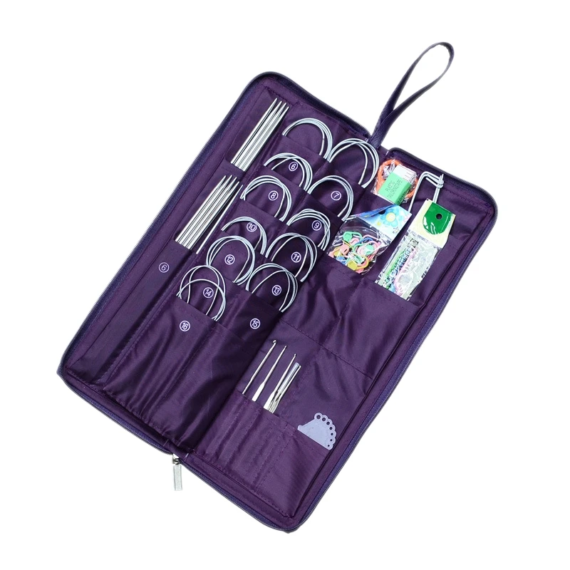 Stainless Steel Straight Circular Knitting Needles Crochet Hook Weave Tools Accessories Set
Stainless Steel Straight Circular Knitting Needles Crochet Hook Weave Tools Accessories Set