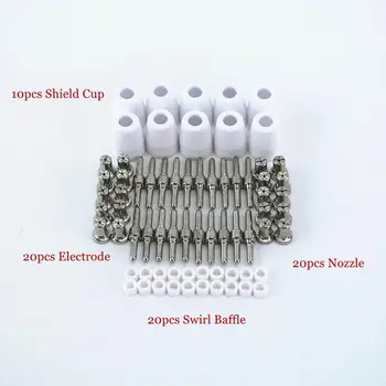 70pcs Plasma Cutting Torch Consumable Cutting Extended Long Shield Cup Swirl Baffle 40A PT31 Plasma Torch Tip Electrode Nozzle
70pcs Plasma Cutting Torch Consumable Cutting Extended Long Shield Cup Swirl Baffle 40A PT31 Plasma Torch Tip Electrode Nozzle