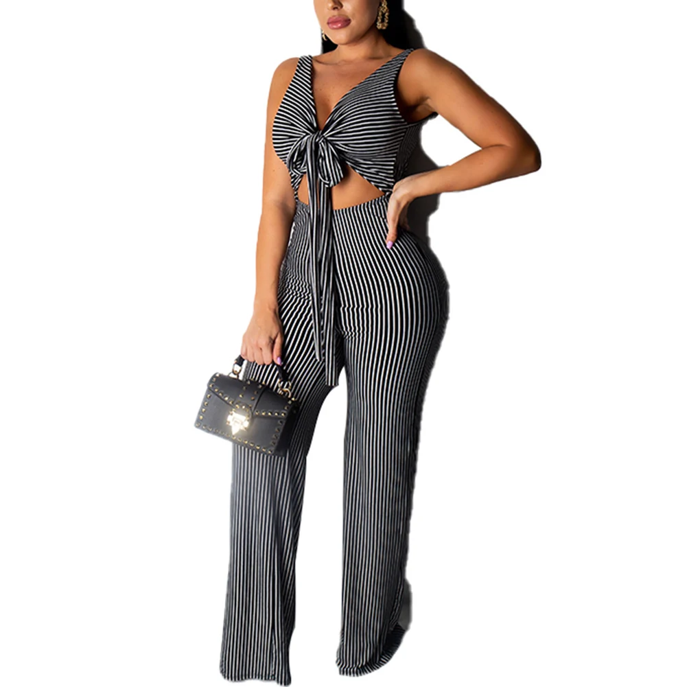 Fadzeco Women Jumpsuit Clubwear Sexy Deep V Neck Tie Front Cut Out Backless Stripe Rompers Casual High WaistLong Pants Jumpsuit
Fadzeco Women Jumpsuit Clubwear Sexy Deep V Neck Tie Front Cut Out Backless Stripe Rompers Casual High WaistLong Pants Jumpsuit