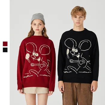 New Autumn and Winter Mouse Printed Sweater Women Pullover Loose Long Sleeve Sweater Knitted Shirt
New Autumn and Winter Mouse Printed Sweater Women Pullover Loose Long Sleeve Sweater Knitted Shirt