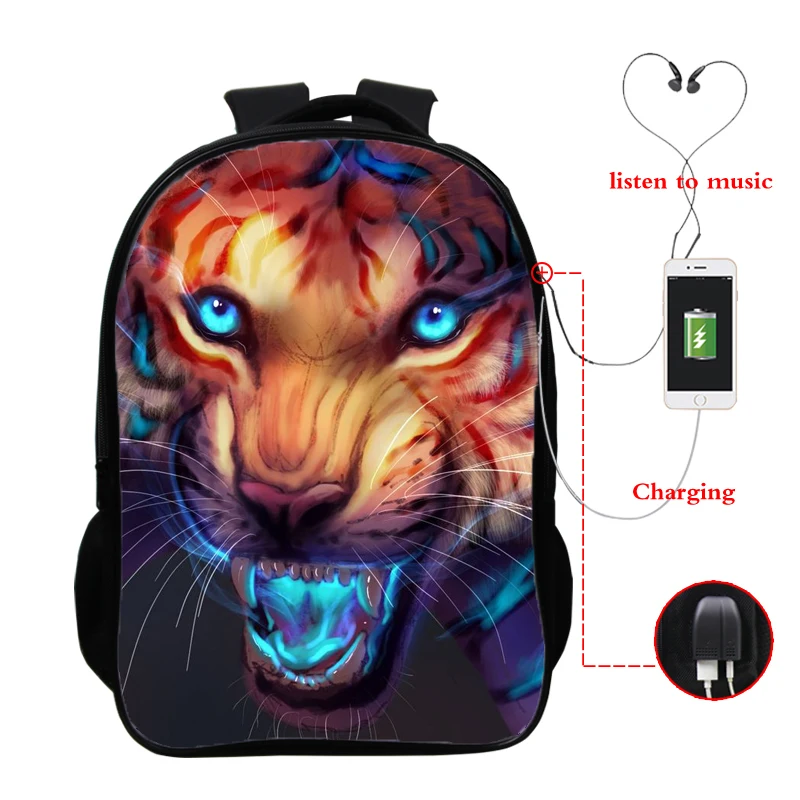 Hot Sales School Bags Cartoon Cool Tiger 3D Print Boys Girl Student Backpack Bookbag Mochia Escolar for Teenager Anime Backpack 
Hot Sales School Bags Cartoon Cool Tiger 3D Print Boys Girl Student Backpack Bookbag Mochia Escolar for Teenager Anime Backpack