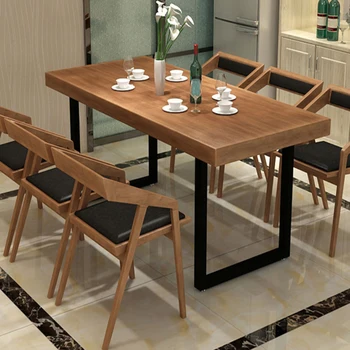 Nordic Household Rectangular Dining Table Cafe Western Restaurant Retro Solid Wood Dining Table Studio Conference Table
Nordic Household Rectangular Dining Table Cafe Western Restaurant Retro Solid Wood Dining Table Studio Conference Table