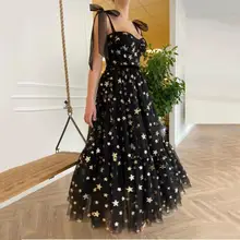 Thinyfull Sparkly Black Starry Tulle Ankle Length Prom Dresses Shiny Princess Evening Dresses Vestido De Festa 2021 
Thinyfull Sparkly Black Starry Tulle Ankle Length Prom Dresses Shiny Princess Evening Dresses Vestido De Festa 2021