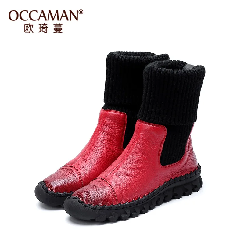 OCCAMAN New Design Winter Warm Durable Leather Flats Causal Wool Middle Boots Soft Fashion Shoes 06005
OCCAMAN New Design Winter Warm Durable Leather Flats Causal Wool Middle Boots Soft Fashion Shoes 06005