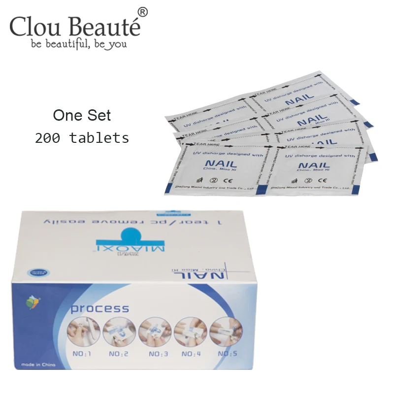 Clou Beaute 1 упаковка 200 шт. обезжириватель для ногтей безворсовые салфетки гель-лака