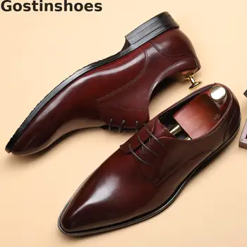 Italy Design Men Oxfords Shoes Genuine Leather Pointed Toe Lace-up Men Dress Shoes Spring Autumn Men Formal Shoes Comfortable 
Italy Design Men Oxfords Shoes Genuine Leather Pointed Toe Lace-up Men Dress Shoes Spring Autumn Men Formal Shoes Comfortable