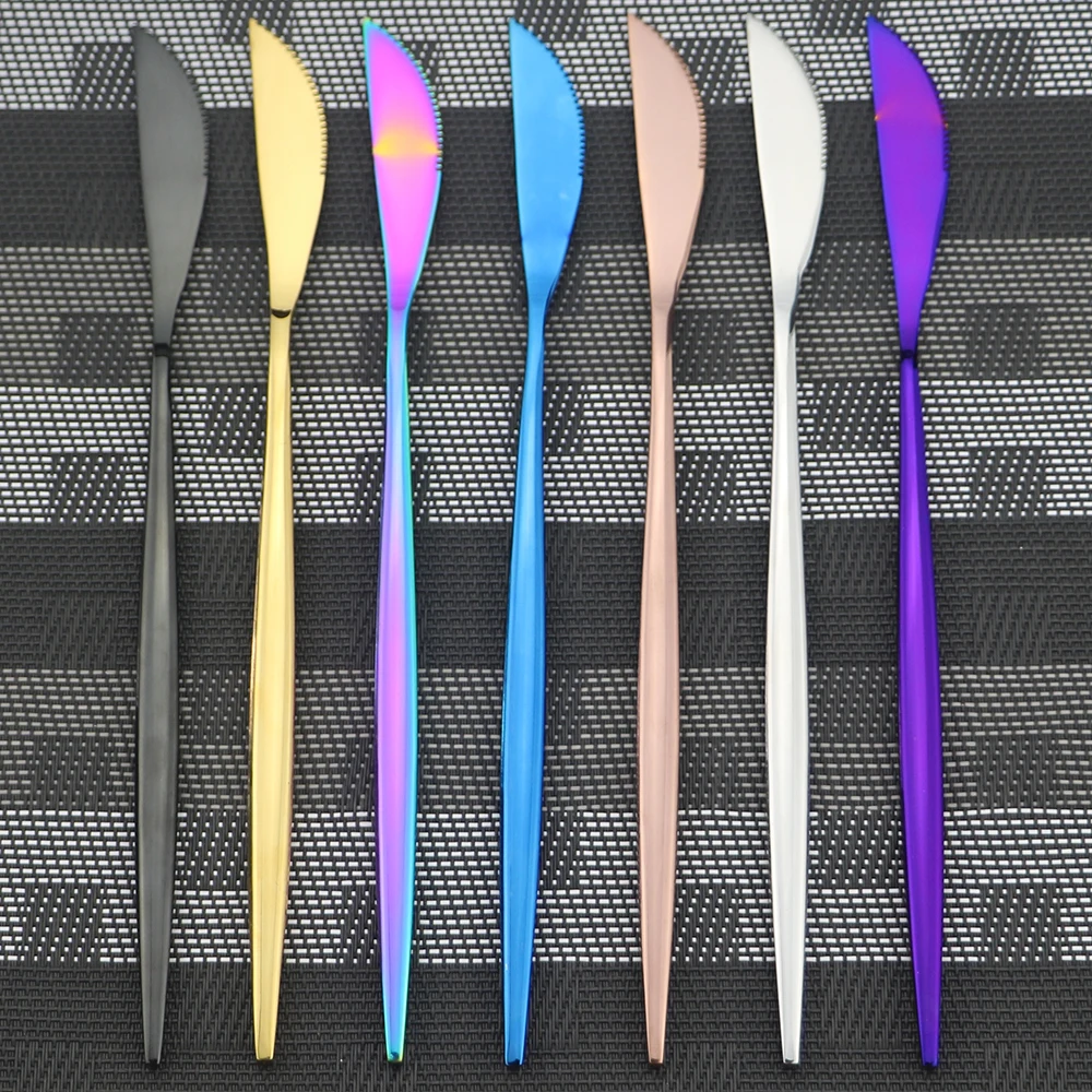 1Pcs 18/10 Stainless Steel Dinner Knife Black Rose Gold Steak Knife Sharp Table Knives Restaurant Cutlery Home Party Dinnerware
1Pcs 18/10 Stainless Steel Dinner Knife Black Rose Gold Steak Knife Sharp Table Knives Restaurant Cutlery Home Party Dinnerware