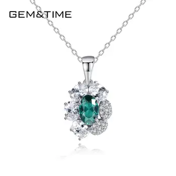 Gem&Time Luxury Emerald Flower Pendant Necklace Genuine Sterling Silver 925 Necklace Charm Blue Red Gemstone Fine Jewelry Gift
Gem&Time Luxury Emerald Flower Pendant Necklace Genuine Sterling Silver 925 Necklace Charm Blue Red Gemstone Fine Jewelry Gift