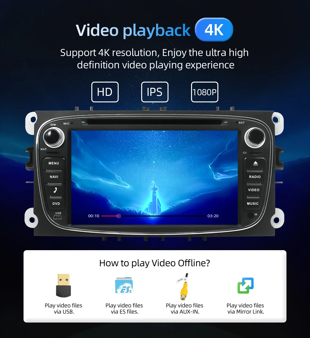 Flash Deal 2 din Android Car DVD Multimedia Player GPS Navi For Ford For Focus2 Mondeo Galaxy Wifi Audio Radio Stereo Head Unit Free Canbus 19