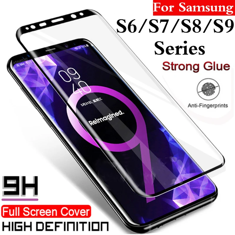 tempered glass phone case For Samsung Galaxy S9 S8 Plus S7 S6 Edge Screen Protector on Galaxi 8s 9s 7s S 9 8 7 6 edge 3d |