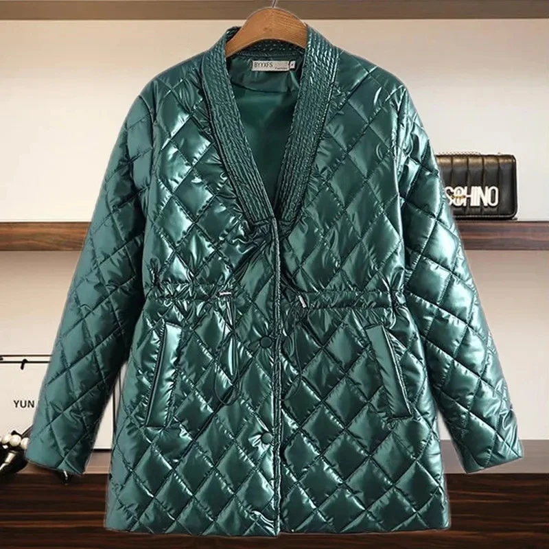 Women Elegant Down Cotton Jacket 2023 New Korean Fashion V Neck Slim Bandage Lightweight Down Cotton Coat And Parka Warm Outwear
Women Elegant Down Cotton Jacket 2023 New Korean Fashion V Neck Slim Bandage Lightweight Down Cotton Coat And Parka Warm Outwear