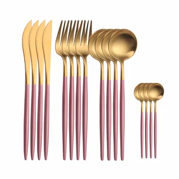 Pink Gold 16Pcs Tableware Set Stainless Steel Cutlery Set Matte Western Flatware Luxury Fork Teaspoon Knife Dinnerware Set Spoon
Pink Gold 16Pcs Tableware Set Stainless Steel Cutlery Set Matte Western Flatware Luxury Fork Teaspoon Knife Dinnerware Set Spoon