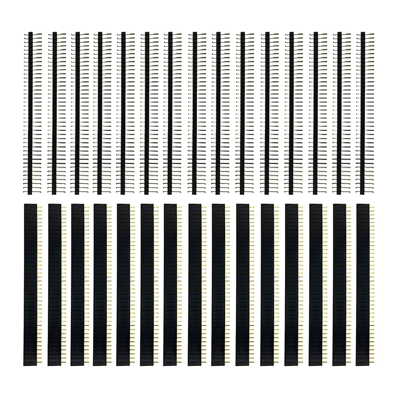 30 Pcs 40 Pin 2.54mm Male & Female Pin headers Plug connector for Arduino Prototype Shield
30 Pcs 40 Pin 2.54mm Male & Female Pin headers Plug connector for Arduino Prototype Shield