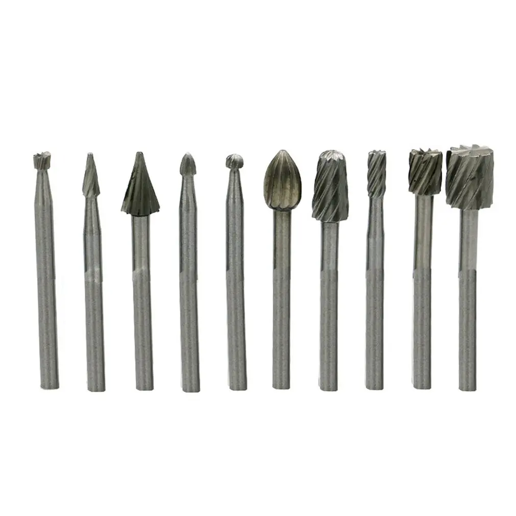 10Pcs High Speed Steel Rotating Grinding Cut Burrs Woodworking Embossed Engraving Heads Tools Household DIY Kits
10Pcs High Speed Steel Rotating Grinding Cut Burrs Woodworking Embossed Engraving Heads Tools Household DIY Kits