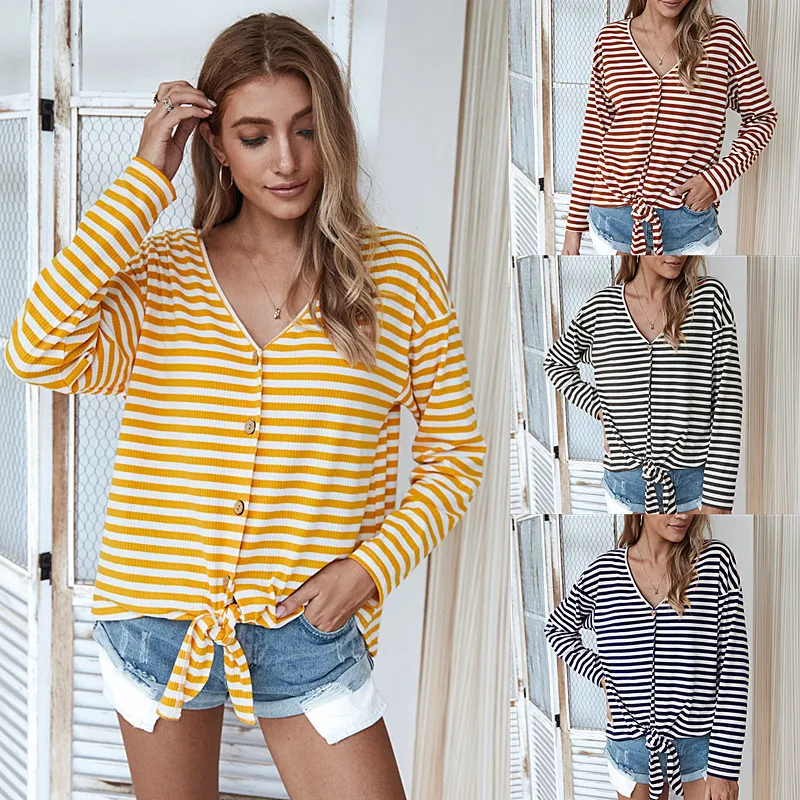 Striped Cardigans Women 2020 Autumn Knitted Sweater V-neck Buttons Casual Bow Thin Women Cardigan Korean Sweater Outerwear Tops
Striped Cardigans Women 2020 Autumn Knitted Sweater V-neck Buttons Casual Bow Thin Women Cardigan Korean Sweater Outerwear Tops