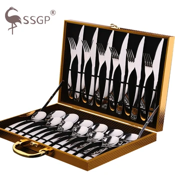 SSGP Western Tableware Set Steak Restaurant 6/12/24pcs Knife Fork Spoon Tool Set Home Western Restaurant Gift Box Tableware Set
SSGP Western Tableware Set Steak Restaurant 6/12/24pcs Knife Fork Spoon Tool Set Home Western Restaurant Gift Box Tableware Set